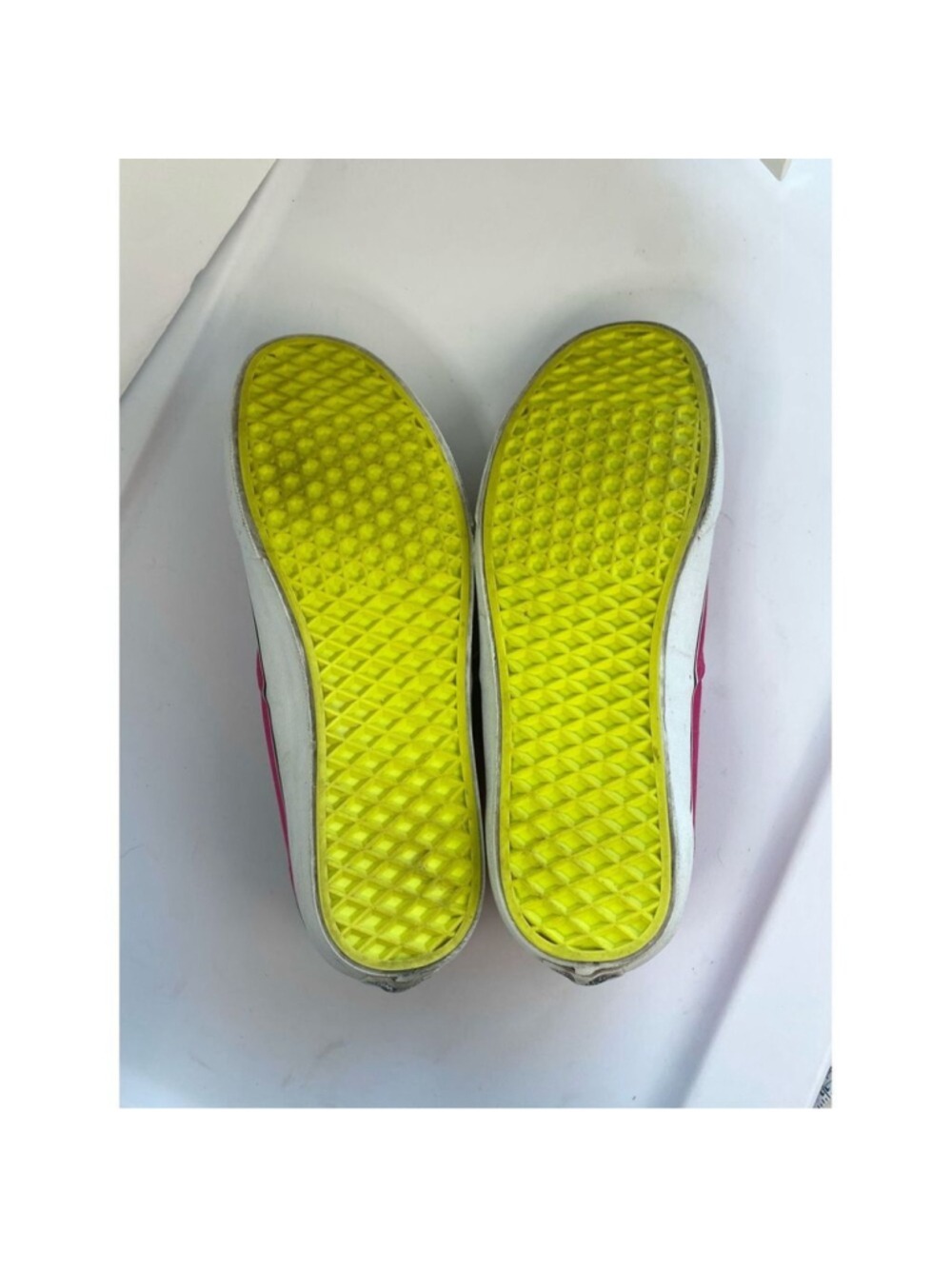 Vans Authentic Canvas Sneakers Shoes Hot Pink w/ Neon Laces - Picture 5 of 7